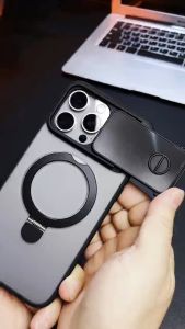 Camera Protector Slide Phone Case for iPhone 11 12 13 14 15 16 Pro Plus Pro Max Magnetic Ring Holder Stand Cover Casing
