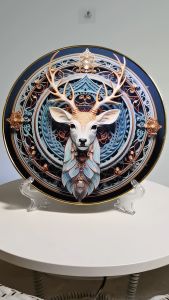 European elk ornament circular tabletop decorative painting living room modern home decoration