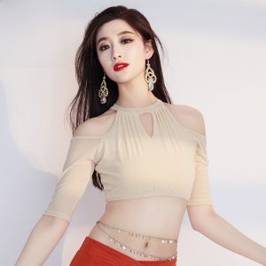 Original New Autumn Winter Belly Dance Practice Suit Top And Skirt Color Block Performance Costume Eastern Dance Outfit for Women