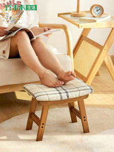 Footstool Pedal Low Stool Creative Stool Living Room Simple Bamboo Fabric Stool Sofa Footstool Bench Shoe Changing Stool