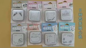 *GC DEALS* INS Creative Paintable Stamp Chop Pre-Inked Reusable DIY Decorations Journal Planner School Office Use Stationery