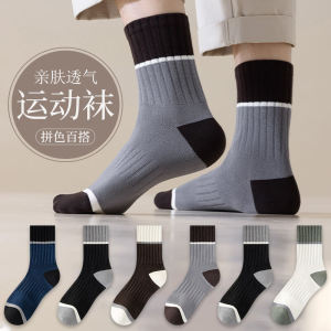 Tất Thể Thao Nam Cotton Nguyên Chất Kháng Khuẩn Chống Mùi Tất Dài Đến Bắp Chân Đa Năng Cho Thanh Thiếu Niên Và Người Lớn