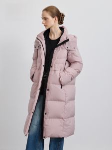 HR | HR Helena Heavyweight Long Womens Down Jacket Hooded White Duck Feather Lightweight Autumn Winter New Style Embroidered Zipper