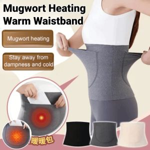 Mugwort Heating Double Pocket Waist Support Belt Breathable Warm Belly Stomach Protection Cold-Proof Waist Restraint