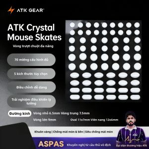 Bộ 70 Miếng Lót Chuột ATK Crystal Jade PTFE 100% Teflon Nguyên Chất - Chống Mài Mòn Tăng Tốc Độ Cho Chuột Chơi Game - 5 Kích Cỡ