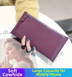SIFULUN | Long Thin Women Wallet with Phone Slot Soft Leather