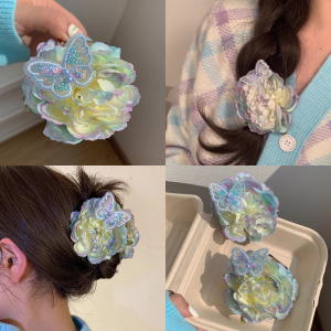 🔥Rhinestone Rose Butterfly Hair Clip Elegant Style Hair Claw Clip Large Headdress LovelylifeFu👍