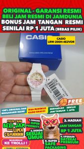 CASIO ORIGINAL - CASIO LRW-200H-1B - WOMEN - Hitam - Strap Resin - Jam dunia JD17ST Jam Tangan Wanita Cewek Anti Air Digital Analog + CASIO LRW 200H 1B LRW-200H 200 H LRW200 LRW-200 LRW200H LRW-200H-1B $ WR1 STR KC7 HT7 D1389