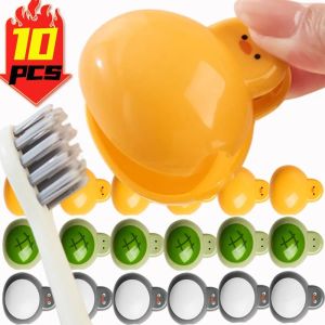 10 cái bàn chải đánh răng hoạt hình bảo vệ Bìa chim cánh cụt rùa vịt bàn chải Bìa Clip bàn chải đánh răng du lịch di động dụng cụ giữ đầu trường hợp