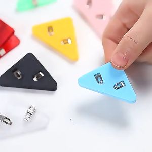 Plastic Transparent Triangular Clip Creative Right Angle Corner Clip Student Office Clip