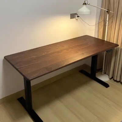 Electric Height Adjustable Solid Wood Table White Beech Pine Black Walnut Cherry Wood Desktop Desk Modern Simple Style Customizable