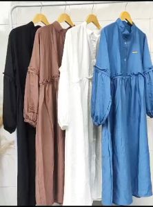 Dress wanita - Laura midi dress / midi dress terbaru / bahan polo linen / midi dress mewah elegan //