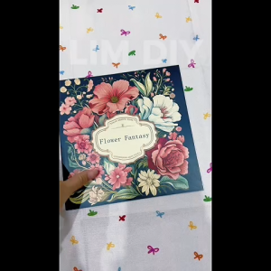 Sổ Tô Màu Flower Fantasy Coloring Book Hoa Nghệ Thuật 24 Tờ Khổ 20x20cm LIM DIY
