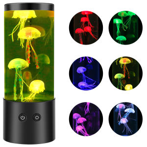 Jellyfish Night Light LED Fish Tank Lamp Desktop Decor Colorful Mood Sleep Lantern for Bedroom Party Lovers Gift Ambient Lights