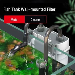 Fish Tank Waterfall Filter Aquarium External Water Pump Wall-mounted Small Circulation Filter Electric Remove Oil Film canister