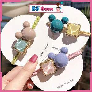 Dây cột tóc tai gấu đính đá ngộ nghĩnh nhiều màu sắc đáng yêu Shop Bố Sam