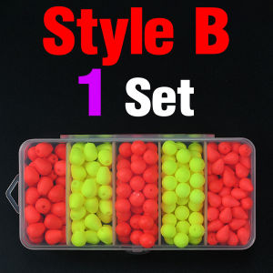 230Pcs/250Pcs Box Packed Float Sight Beans Olive Shape Foam Float Tail Enhancer Red Yellow High Visibility Fishing Bobber Beans