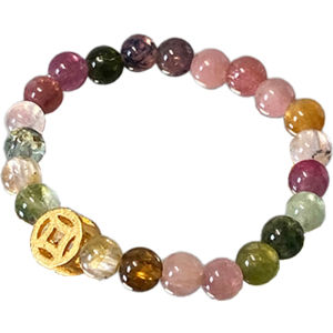 OkFineyard Natural Apatite Crystal Beads Rings for Women Copper Coin Attract Wealth Elastic Index Finger Ring Fashion Jewelry