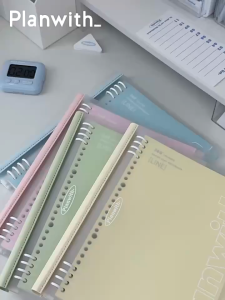 B5 Notebook 8 Holes Binder Notepad Loose leaf Notebook With Line Leather Spine Writing Book PP Cover