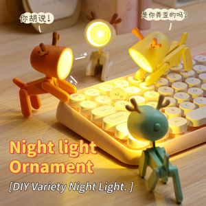 New Creative Cute Pet Night Light Home Decorative Ornaments INS Cute Gift Phone Holder LED Desk Lamp