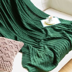 New Nordic Cable Knit 100% Cotton Wool Blanket