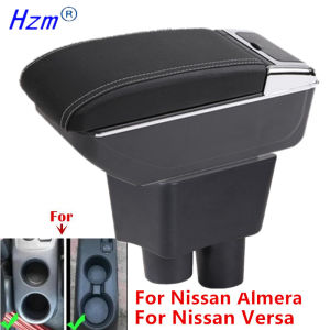 For Nissan Almera Armrest Box For Nissan Versa Car Armrest storage Box Cup Holder Interior Dedicated Retrofit Car Accessories