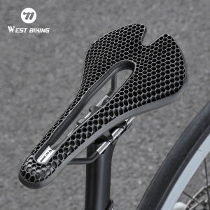 WEST BIKING 3D Bicycle Saddle Honeycomb Bionic Structure Comfortable Bike Cushion Wear-resistant Durable Non-slip Road Bike Accessories Multicolor Cycling Seats