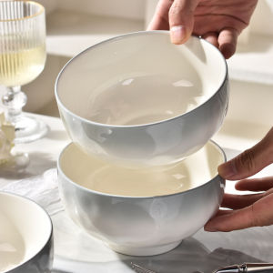 ชามซุปเซรามิกลายลวดลายใต้พื้นผิวขนาด 6 นิ้ว ชามซุปลายดอกไม้สุดหรูหราสำหรับใช้ในบ้าน ชามซุปแบบลำลองสำหรับใช้ในบ้าน