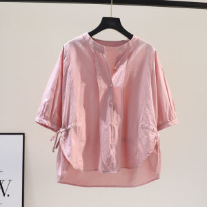 Shalldoer | Plus Size Tummy Control Short Sleeve Womens Blouse
