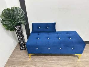 VC GOLD LEG+1 PILLOW BENCH CHAIR 3F VELVET LONG STOOL OTTOMAN SOFA