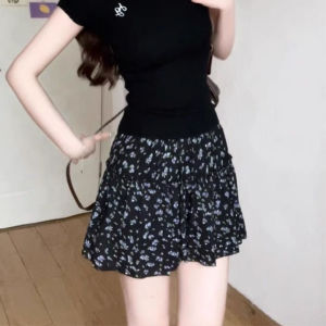 Váy Ngắn Chữ a Họa Tiết Hoa Mùa Hè Cho Nữ Cỡ Lớn Váy Ngắn Chữ a Co Giãn Cạp Cao Váy Ngắn Mùa Hè Cho Nữ