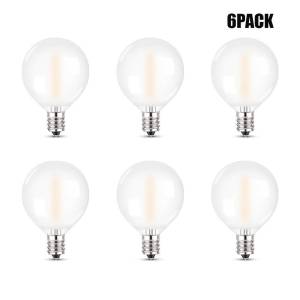 6PCS/10PCS/15PCS/25PCS LED Filament Garland Replace Bulb E12 G40 Frosted White 1W 2700K Backyard Outdoor String Light Replacement Bulb Decorative