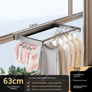 LOCIKA | Invisible Foldable No-drill Adjustable Clothes Drying Pole
