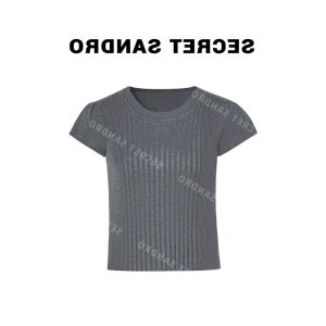 Oajer Flagship Store Womens Slim Fit Knitwear Soft Nurturing Design Summer Lazy Feel Short Sleeve round Neck Top