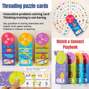 Kids PUZZLE flash card MATCH & CONNECT PLAYBOOK PUZZLE Children Kids Educational Toys Goodie Bag travel toy Montessori