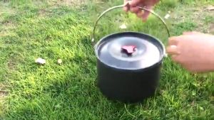 Nồi Treo Dã Ngoại Cỡ Lớn 4.2L cho 6-8 Người Bằng Nhôm Hợp Kim Quai Thép Không Gỉ Dùng Cắm Trại Dã Ngoại