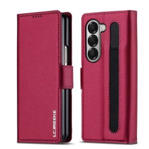 BSN | Premium Leather Phone Case for Samsung Galaxy Z Fold 8 Ultra Wide 7 6 5 4 3  Fold5 5G with Pen Holder Wallet Flip Phone Cover
