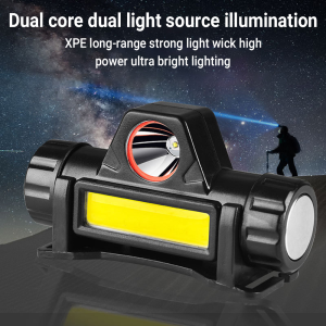 USB Rechargeable Headlamp Multi-functional Waterproof LED Headlamp XPE+COB Rechargeable Head Mounted Flashlight⚡PH deliveryIn stock⚡