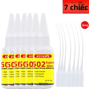 LOOLIFL | 7 Chiếc 502 Bộ Keo Siêu Dính Liên Kết Tức Thì Nhanh Khô Chống Thấm Nước Đa Năng Chất Kết Dính Cho Kim Loại Nhựa Da Đồ Trang Trí