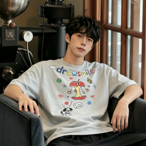 American Cartoon Graffiti Printed Short Sleeve T-Shirt