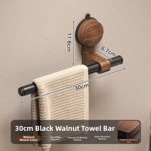 HALEXIONG | Wall-Mounted Suction Towel Rack Powerful Installation Without Drilling