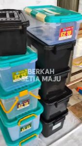 Container Box handle ez kb 30 Liter Kotak Serbaguna Penyimpanan Kuat dan Kokoh Plastik Hitam 30 38 31 27 25 21 18 15 12 10 L BSM