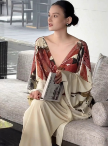 DANTING | Printed New Style Trendy Unique Long Dress
