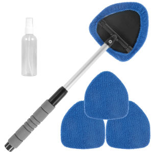 Window Scraping Mist Eliminator Microfiber Car Window Cleaner Telescopic Windshield Cleaning Tools Auto Accessories