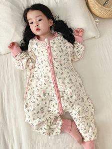Baby Cotton Muslin Sleep Bag Thin Home Clothes for Boys And Girls Anti-Kick Summer Spring Autumn Seasonal Use Zipper Closure