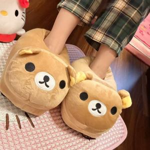 New Arrival Hellokitty Pine Bear Non Slip Bedroom Home Warm Dormitory Slippers Men and Women Same Style Cotton Slippers