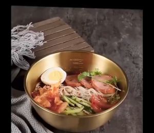 VK Korean Stainless Steel Mixing Bowl Thickening Salad Bowl Multifunctional Kitchen Cooking Tool