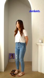 Sharkwin Sandal Perempuan Jelly Modern Daily Fashion Slip-On Flat Teplek Wanita Murah Slop Sepatu PVC Anti-Slip Slippers Kasual Slide SF20803 Slippers Sandal