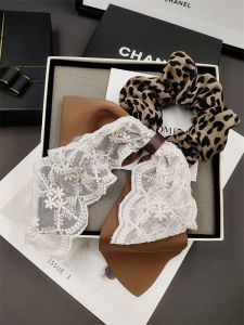 ริบบิ้นโบว์ผีเสื้อผ้าลายเสือดาวสีน้ำตาล ยางรัดผม หางม้า ประดับผม แฟชั่น ใหม่ หวาน ทุกฤดูกาล ยางรัดผม ริบบิ้น โบว์ผีเสื้อ ลายเสือดาว