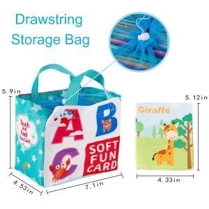 26 Baby Soft Alphabet Cards ABC Learning Flash Card with storage bag Washable soft alphabet Early Education Toys for babies toddlers boys and girls 0 1 2 3 years old